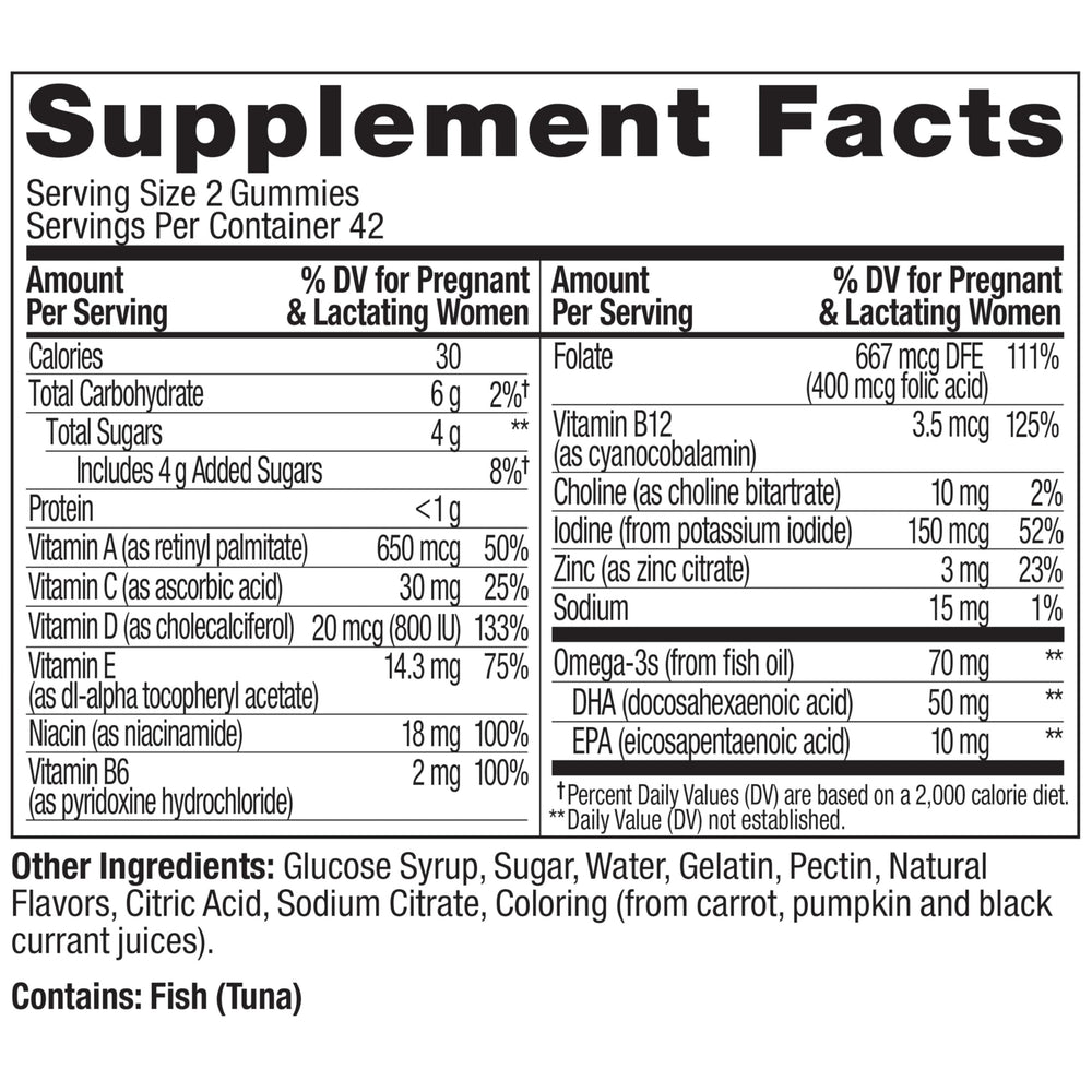 OLLY Essential Prenatal Gummy Multivitamin, Folic Acid, Vitamin D, Omega 3 DHA, Supports Healthy Growth and Brain Development, Citrus Berry - 84 Count