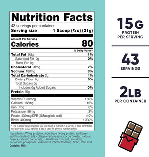 Nutricost Protein for Women Chocolate, 2 LB - Collagen, Whey, Folic Acid, Biotin, Calcium