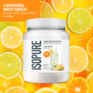 Isopure Clear Whey Isolate Protein Powder, Lactose Free, Gluten Free, Naturally Flavored, Pineapple Orange Banana, 20g Protein Per Serving, 1.9 Lb, 36 Servings (Packaging May Vary)