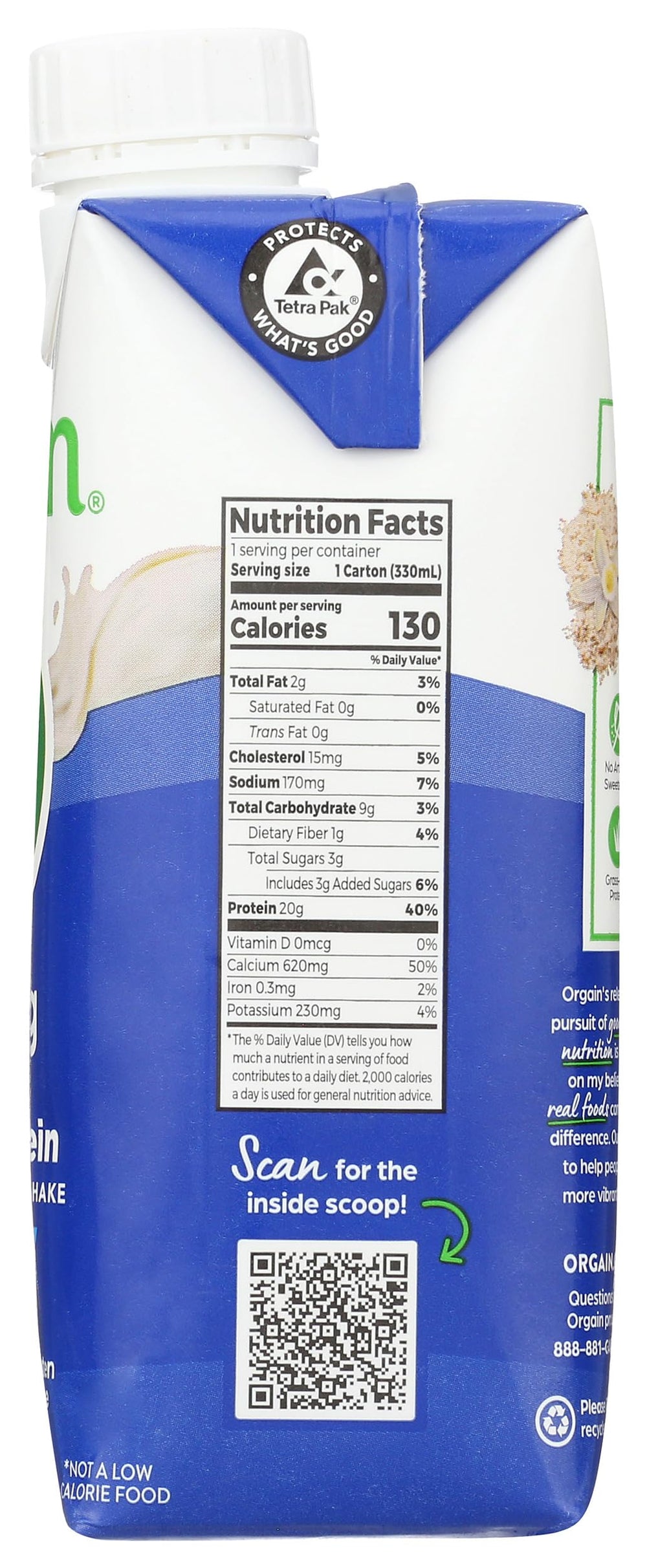 Orgain Vegan Nutritional Shake Sweet Vanilla Bean (Pack of 12)