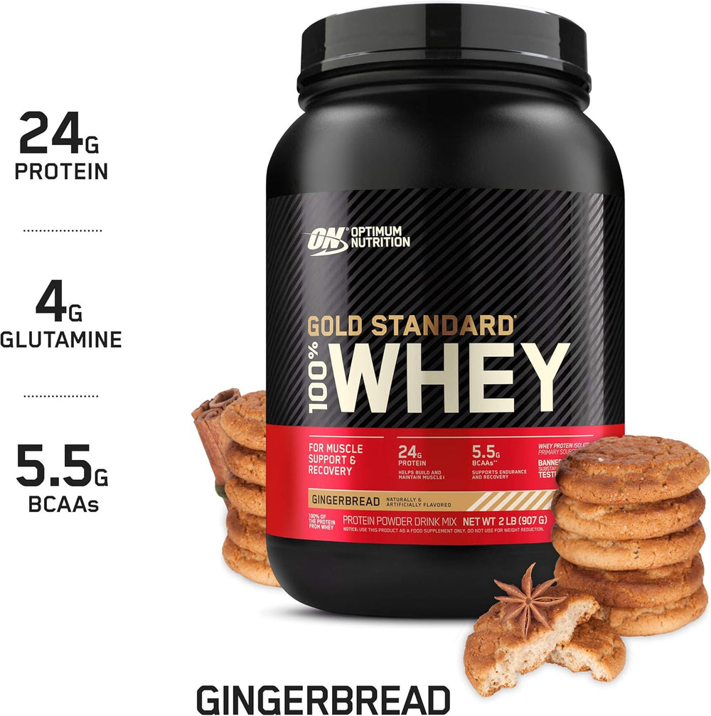 Optimum Nutrition Gold Standard 100% Whey Protein Powder, Gingerbread, 2 Pound (Packaging May Vary)