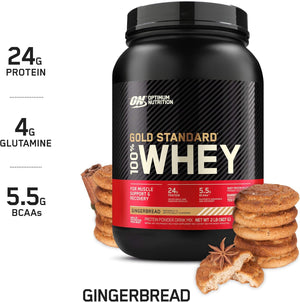 Optimum Nutrition Gold Standard 100% Whey Protein Powder, Gingerbread, 2 Pound (Packaging May Vary)