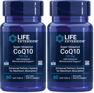 Life Extension Super Ubiquinol CoQ10 with Enhanced Mitochondrial Support, ubiquinol CoQ10, shilajit, potent heart health & cellular energy production support, ultra-absorbable, gluten-free, 60 softgel