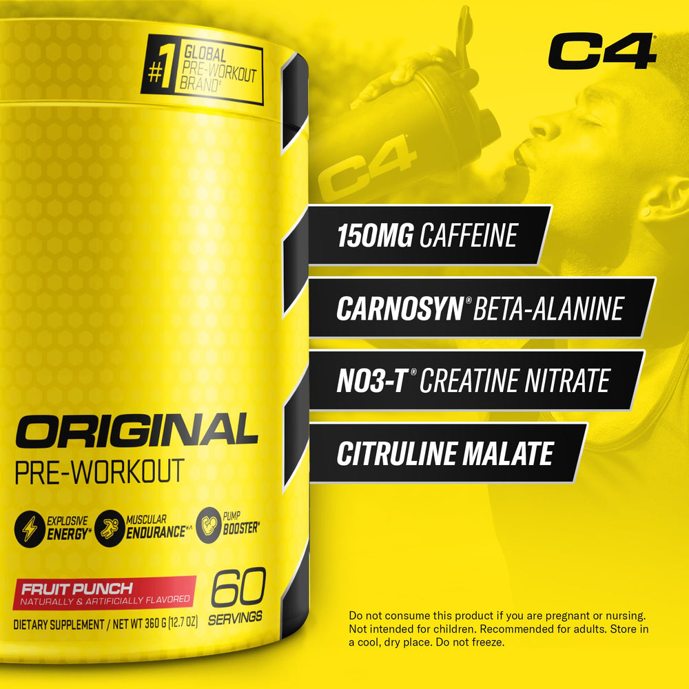 Cellucor C4 Original Pre Workout Powder Frozen Bombsicle Sugar Free Preworkout Energy for Men & Women 150mg Caffeine + Beta Alanine + Creatine - 30 Servings (Packaging May Vary)