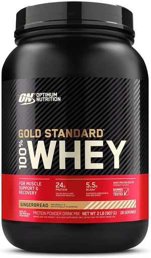 Optimum Nutrition Gold Standard 100% Whey Protein Powder, Gingerbread, 2 Pound (Packaging May Vary)
