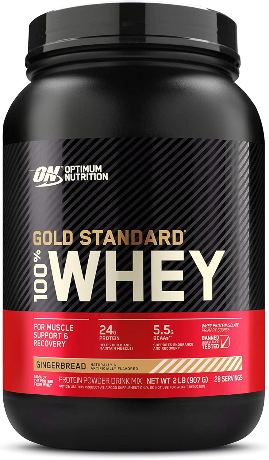 Optimum Nutrition Gold Standard 100% Whey Protein Powder, Gingerbread, 2 Pound (Packaging May Vary)