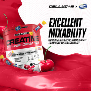 Cellucor Creatine Powder, Jolly Rancher Cherry- Increases Strength, Lean Muscle Mass & Endurance, Micronized Creatine for Fast Absorption, 5g Creatine per Serving, 50 Servings