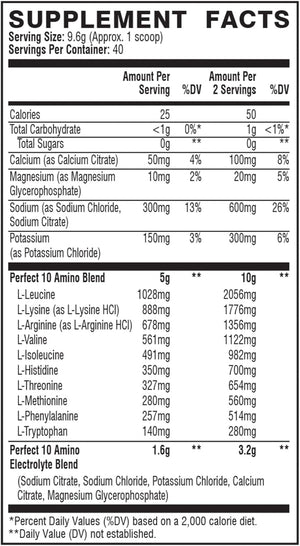 Xtend Perfect 10 Amino EAA Powder Strawberry Dragonfruit | 5g Essential Amino Acids + Branched Chain Amino Acids + Electrolytes to Fuel Hydration & Recovery | 40 Servings