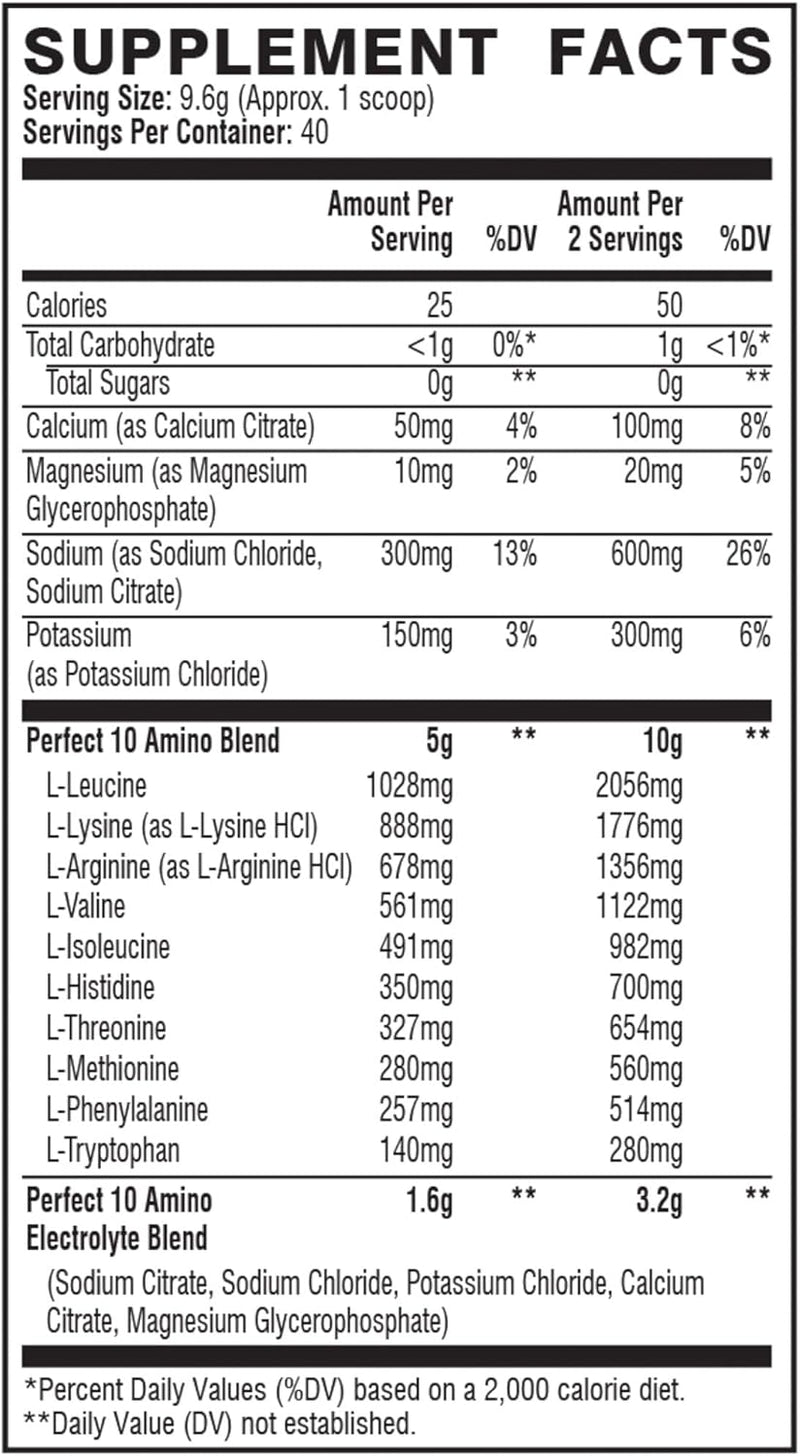 Xtend Perfect 10 Amino EAA Powder Strawberry Dragonfruit | 5g Essential Amino Acids + Branched Chain Amino Acids + Electrolytes to Fuel Hydration & Recovery | 40 Servings
