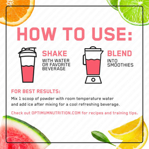 Collagen Peptides Powder By Optimum Nutrition, Vitamin C & D for Immune Support, 20g Hydrolyzed Collagen with Hyaluronic Acid, Watermelon Citrus, 28 Servings, Supports Healthy Skin, Hair & Joints