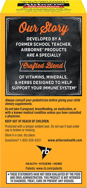 Airborne Vitamin C 1000mg (per Serving) Very Berry Chewable Tablets (32 Count in a Box), Gluten-Free Immune Support Supplement, with Vitamins A C E, ZINC, Selenium, Echinacea & Ginger, Antioxidants