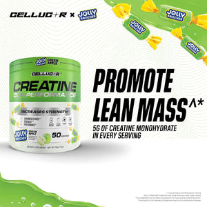 Cellucor Creatine Powder, Jolly Rancher Green Apple - Increases Strength, Lean Muscle Mass & Endurance, Micronized Creatine for Fast Absorption, 5g Creatine per Serving, 50 Servings
