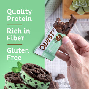 Quest Protein Bars Bundle - Mint Chocolate Chunk (12 Count) & Chocolate Sprinkled Doughnut (12 Count)