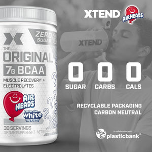 Scivation Xtend XTEND Original BCAA Powder Airheads Candy Flavor, 7g BCAA and 2.5g L-Glutamine, Sugar Free Post Workout Muscle Recovery Drink with Amino Acids for Men & Women, 30 Servings