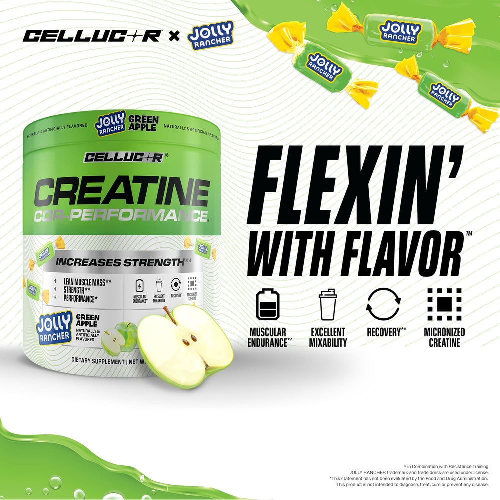 Cellucor Creatine Powder, Jolly Rancher Cherry- Increases Strength, Lean Muscle Mass & Endurance, Micronized Creatine for Fast Absorption, 5g Creatine per Serving, 50 Servings