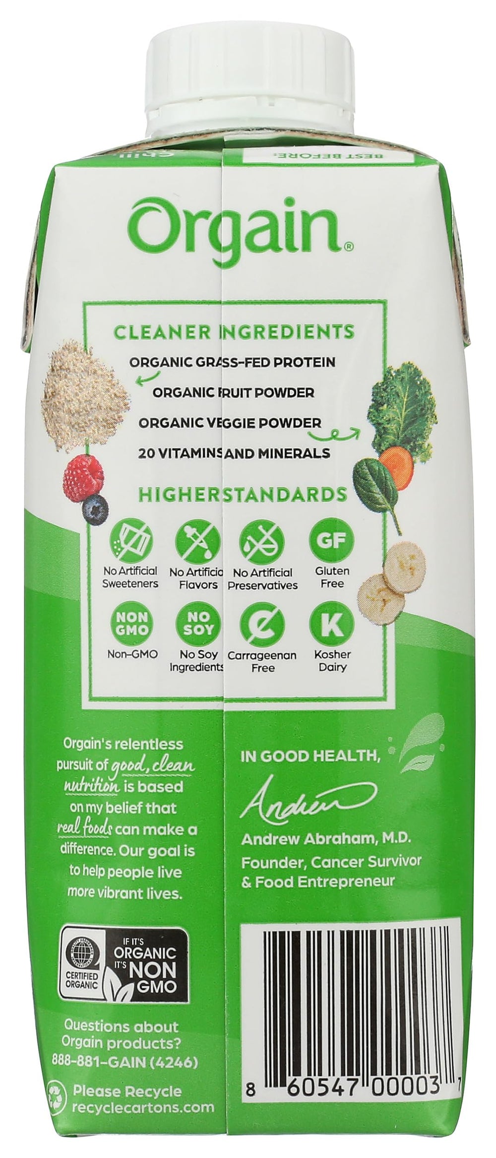 Orgain Vegan Nutritional Shake Sweet Vanilla Bean (Pack of 12)