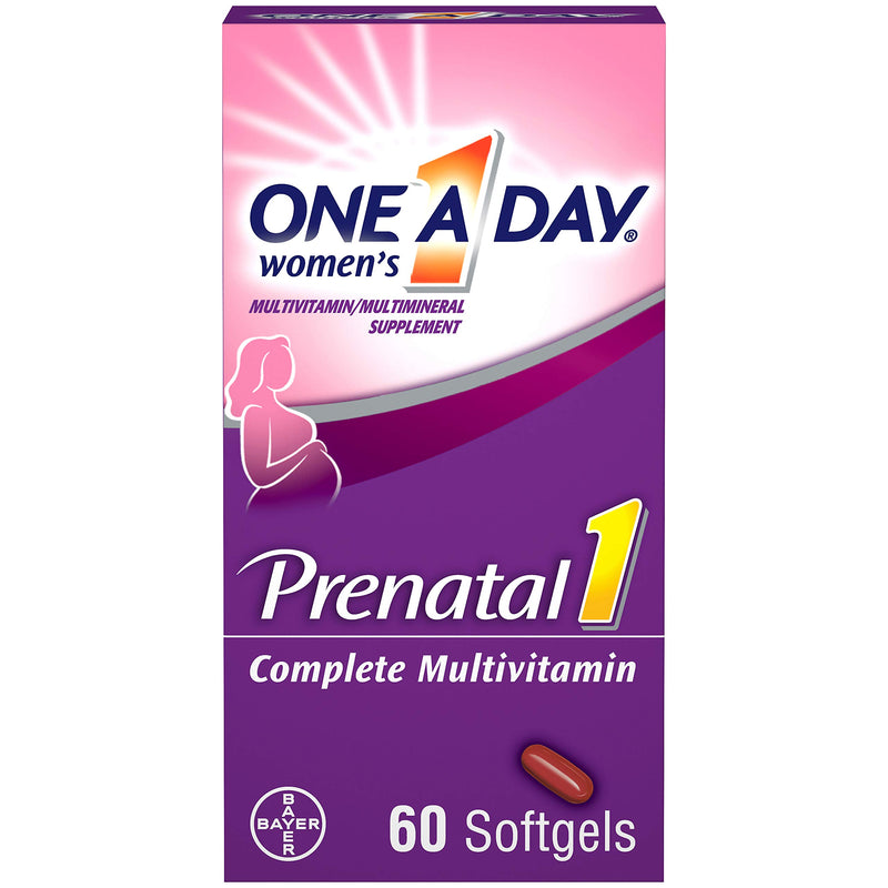 One A Day Prenatal Vitamins- Folic Acid, Iron, Omega- 3 (DHA), Pregnancy Vitamins for Women, Prenatal Multivitamin for Mom and Baby Support, Pregnancy Must Haves 30 Ct (Packaging May Vary)