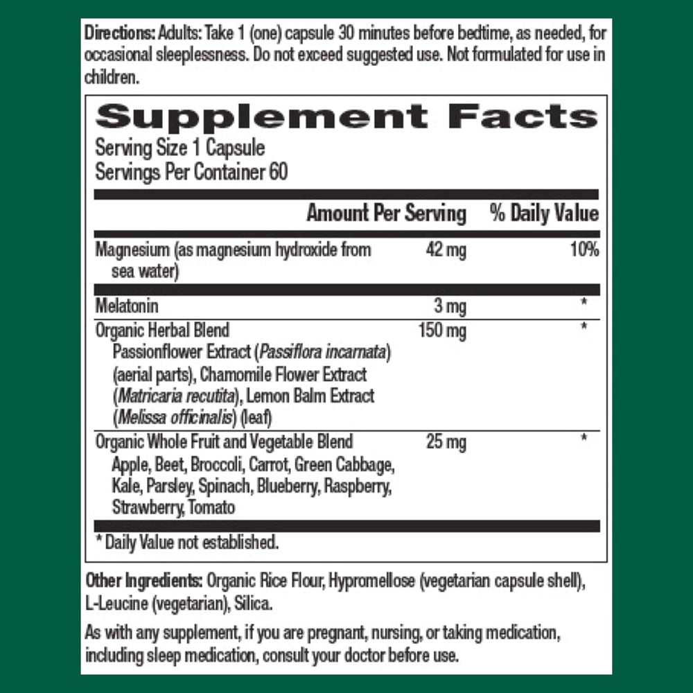 Centrum Sleep Melatonin Sleep Aid with Whole Food Benefit Blend, 60 day supply, 60 Vegetarian Capsules