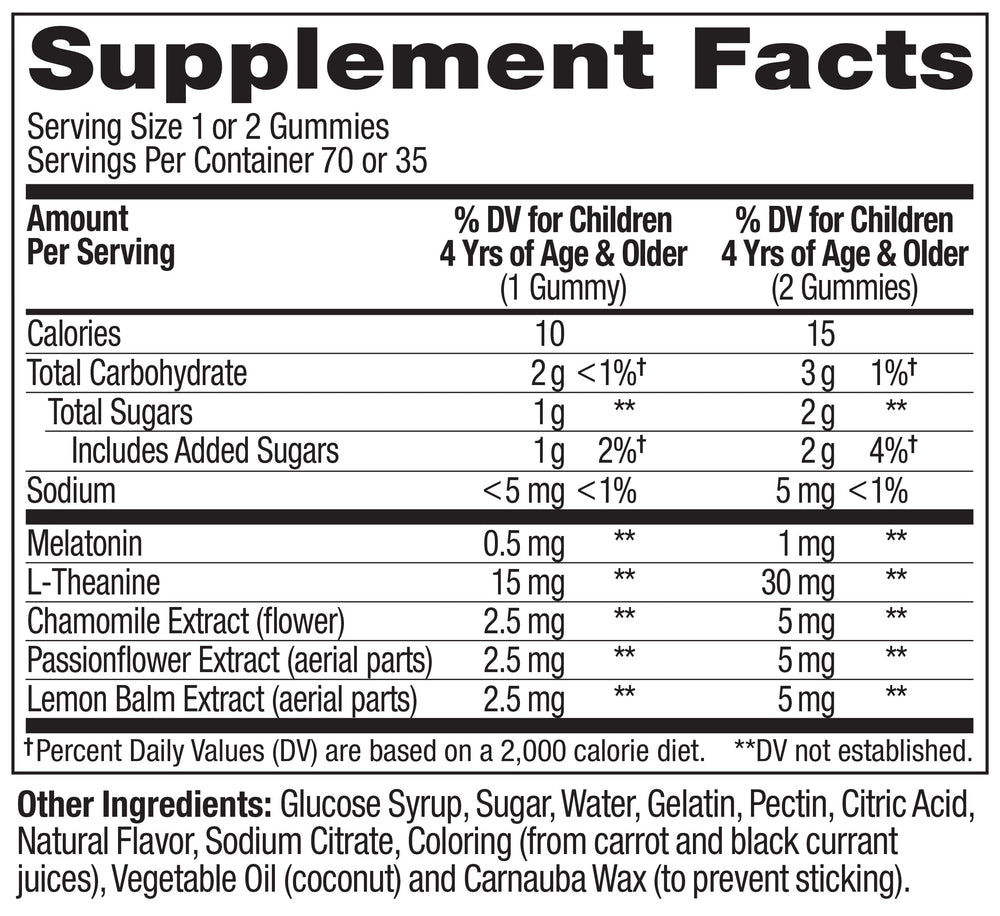 OLLY Kids Sleep Gummy, Occasional Sleep Support, 0.5mg Melatonin, L Theanine, Chamomile, and Lemon Balm Extracts, Childrens Chewable Supplement, Raspberry Flavor - 90 Count