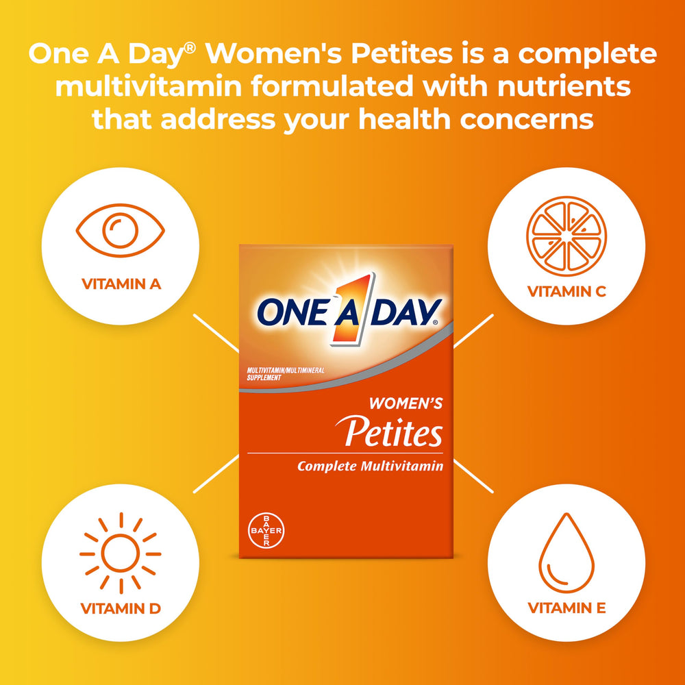 ONE A DAY Women’s Petites Multivitamin,Supplement with Vitamin A, C, D, E and Zinc for Immune Health Support, B Vitamins, Biotin, Folate (as folic Acid) & More,Tablet, 160 Count (Pack of 2)