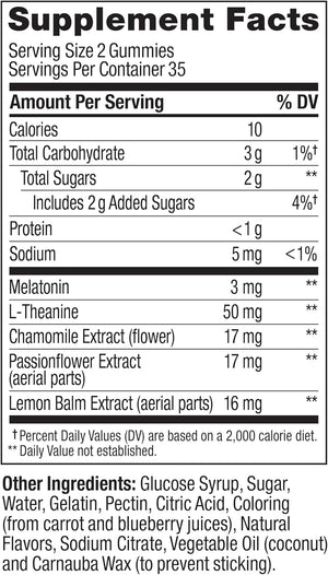 OLLY Sleep Gummy, 3mg Melatonin, L-Theanine, Chamomile, Lemon Balm, Sleep Aid, BlackBerry, 90 Count