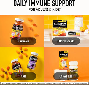 Airborne Berry Chewable Tablets, 64 count - 1000mg of Vitamin C - Immune Support Supplement