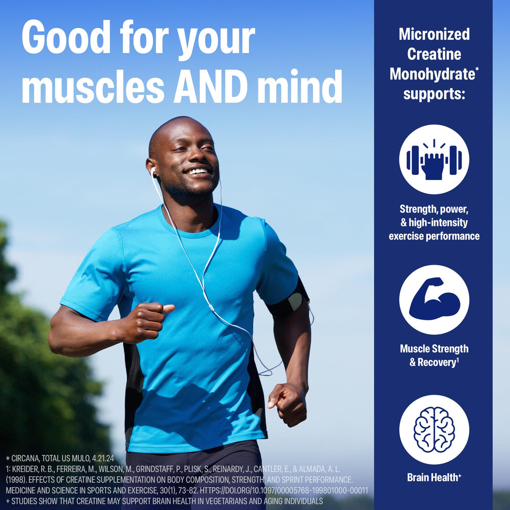 Orgain Creatine Monohydrate Micronized Powder, 100 Servings, Unflavored, Supports Muscle Growth, Post Workout Recovery and Brain Health, No Artificial Additives, for Men & Women, Vegan