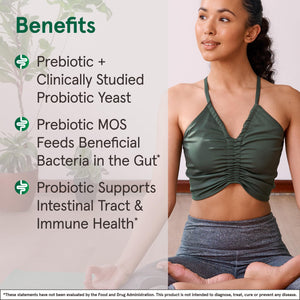 Jarrow Formulas Saccharomyces Boulardii + MOS Probiotics for Digestive Health and Intestinal Tract Support - 5 Billion CFU Per Serving - 180 Delayed Release Caps - Probiotic + Prebiotic - 180 Servings