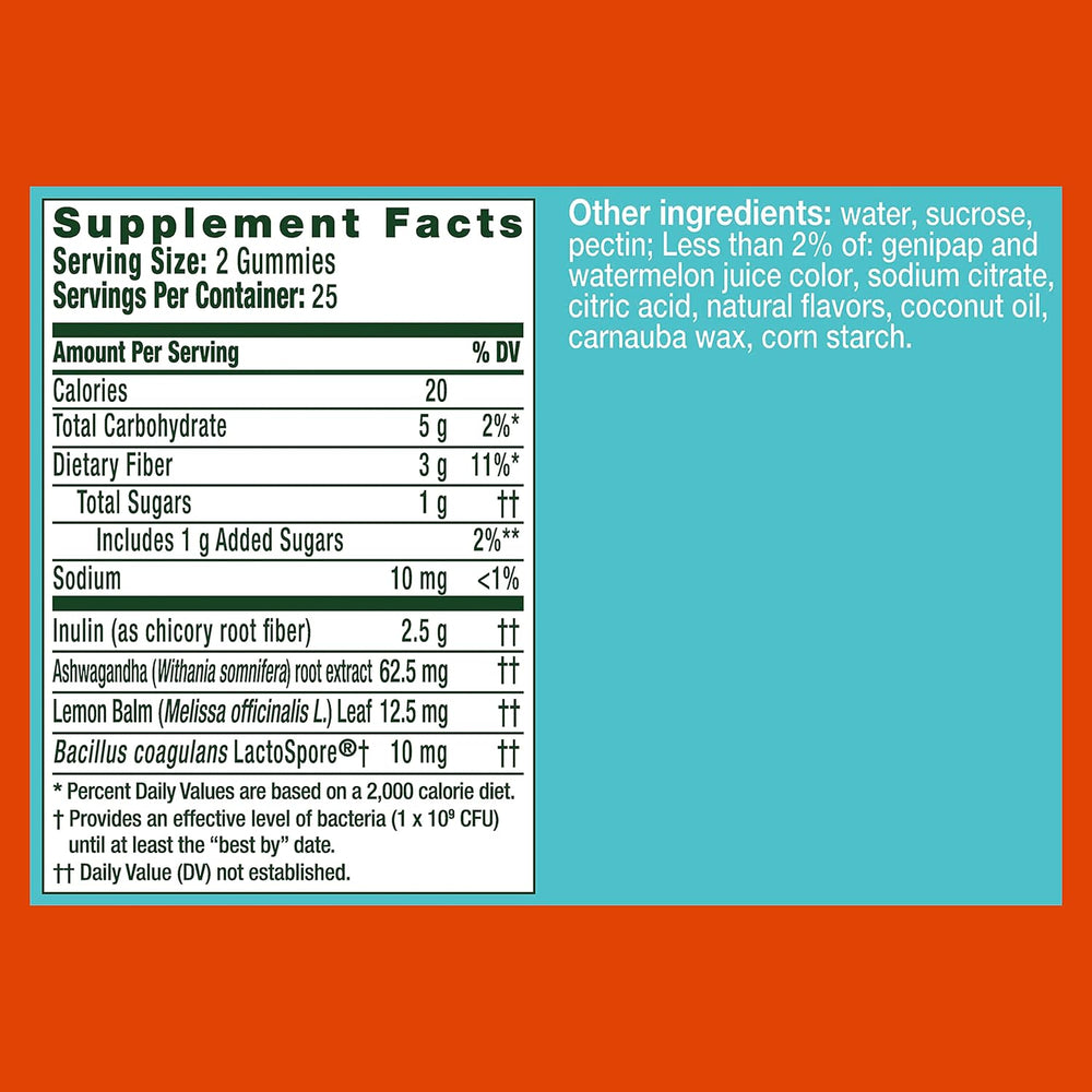 Align Probiotic, Digestive De-stress, Probiotic for Women and Men with Ashwagandha, Helps with a Healthy Response to Stress, Gluten Free, Soy Free, Vegetarian, 50 Gummies