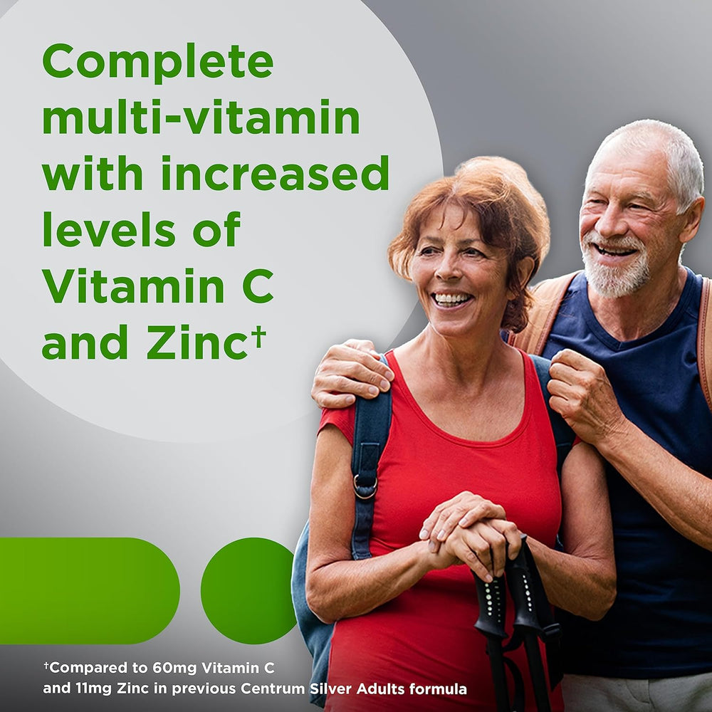 Centrum Silver Multivitamin for Adults 50 Plus, Multivitamin/Multimineral Supplement with Vitamin D3, B Vitamins, Calcium and Antioxidants, Gluten Free, Non-GMO Ingredients - 150 Count