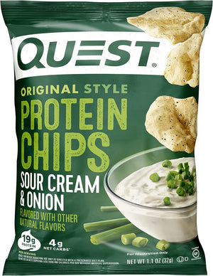 Quest Protein Chips, Sour Cream & Onion, Pack of 12 & Chocolatey Peanut Coated Candies, 1g Sugar, 10g Protein, 12 Count
