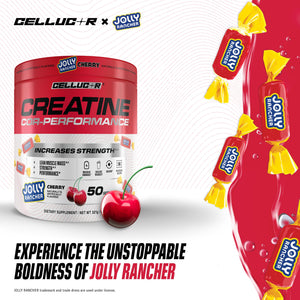 Cellucor Creatine Powder, Jolly Rancher Cherry- Increases Strength, Lean Muscle Mass & Endurance, Micronized Creatine for Fast Absorption, 5g Creatine per Serving, 50 Servings