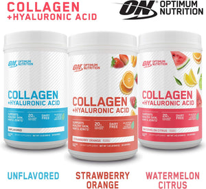 Collagen Peptides Powder By Optimum Nutrition, Vitamin C & D for Immune Support, 20g Hydrolyzed Collagen with Hyaluronic Acid, Watermelon Citrus, 28 Servings, Supports Healthy Skin, Hair & Joints