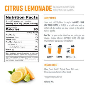 Isopure Clear Whey Isolate Protein Powder, Lactose Free, Gluten Free, Naturally Flavored, Pineapple Orange Banana, 20g Protein Per Serving, 1.9 Lb, 36 Servings (Packaging May Vary)