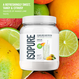 Isopure Clear Whey Isolate Protein Powder, Lactose Free, Gluten Free, Naturally Flavored, Pineapple Orange Banana, 20g Protein Per Serving, 1.9 Lb, 36 Servings (Packaging May Vary)