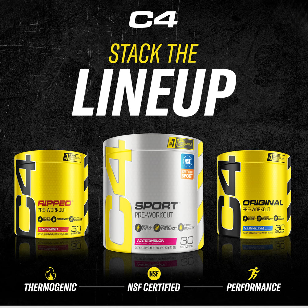 Cellucor C4 Original Pre Workout Powder Frozen Bombsicle Sugar Free Preworkout Energy for Men & Women 150mg Caffeine + Beta Alanine + Creatine - 30 Servings (Packaging May Vary)
