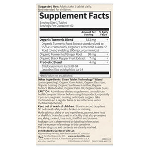 Garden of Life Organics Extra Strength Turmeric Inflammatory Response 60 Tablets-100mg Curcumin (95% Curcuminoids) Black Pepper, Probiotics, Organic Non-GMO Vegan Gluten Free Herbal Supplement