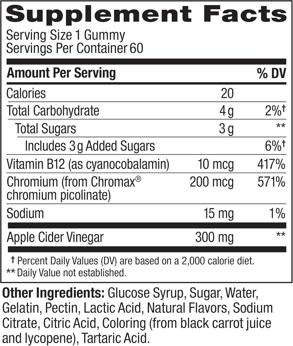 OLLY Metabolism Gummy Rings, Metabolism and Cellular Energy Chewable Supplement,* Apple Cider Vinegar, Vitamin B12, Chromium Picolinate, Apple Flavored, 60 Day Supply - 60 Count