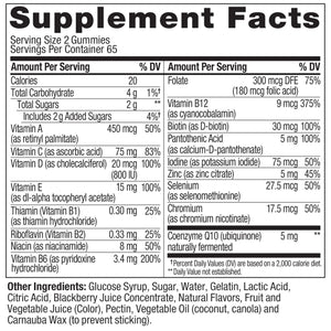 OLLY Men's Multi Gummies, Supports Overall Wellness,* Vitamins A, C, D, E, Bs & Zinc, BlackBerry Blitz Flavored, 65 Day Supply - 130 Count