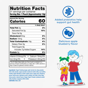 Align Probiotic, Kids Yogurt Coated Probiotic Fruit Bites, Added Probiotics Help Support Kids' Digestive Health, Apple Blueberry Flavored, 21 Individually Wrapped Pouches, 105 Bites