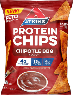 Quest Chili Lime & Atkins Chipotle BBQ Protein Chips Bundle, 20g & 13g Protein Per Serving, 12 Count Each