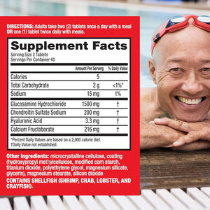 Move Free Advanced Glucosamine Chondroitin + Calcium Fructoborate Joint Support Supplement, Supports Mobility Comfort Strength Flexibility & Bone - 80 Tablets (40 servings)*