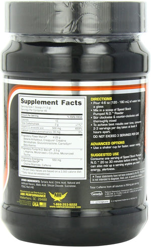 ABB Performance Speed Stack Pumped N.O. Powder, Fruit punch, 45 servings, 1.14 Pounds