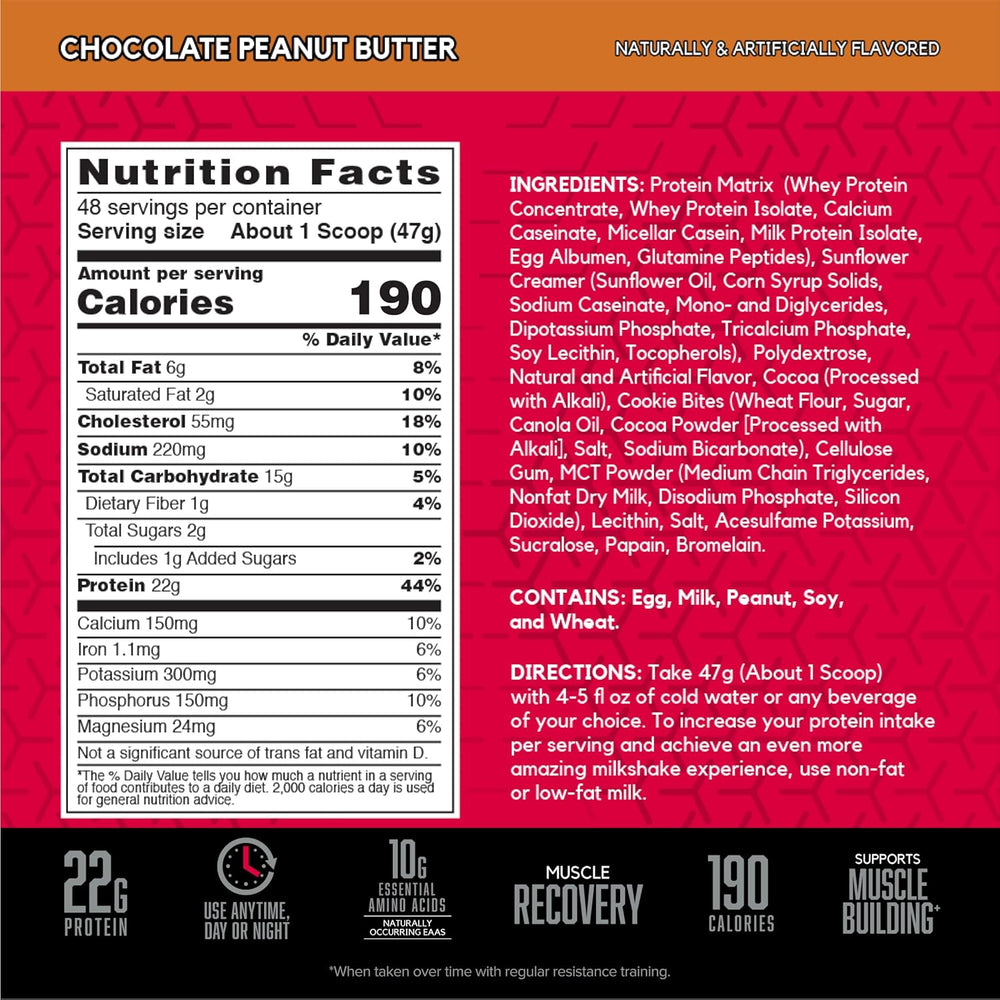 BSN SYNTHA-6 Whey Protein Powder with Micellar Casein, Milk Protein Isolate Powder, Chocolate Peanut Butter, 48 Servings (Packaging May Vary)