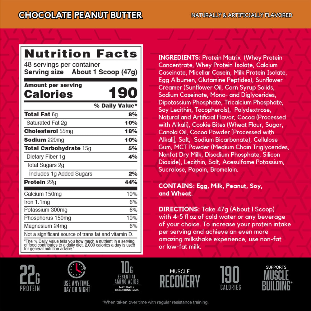 BSN SYNTHA-6 Whey Protein Powder with Micellar Casein, Milk Protein Isolate Powder, Chocolate Peanut Butter, 48 Servings (Packaging May Vary)